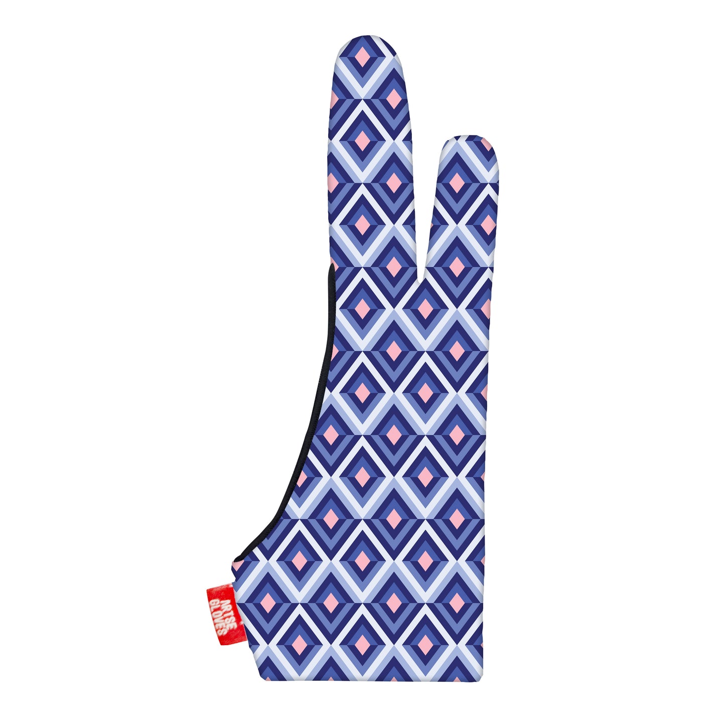 Pattern Dimensional Diamonds Artse gloves with two-finger anti-smudge Opalescent marble design, ideal for digital artists.