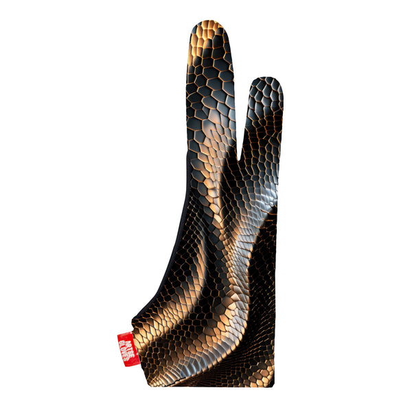 Artse gloves with two-finger anti-smudge snake skin design, ideal for digital artists.