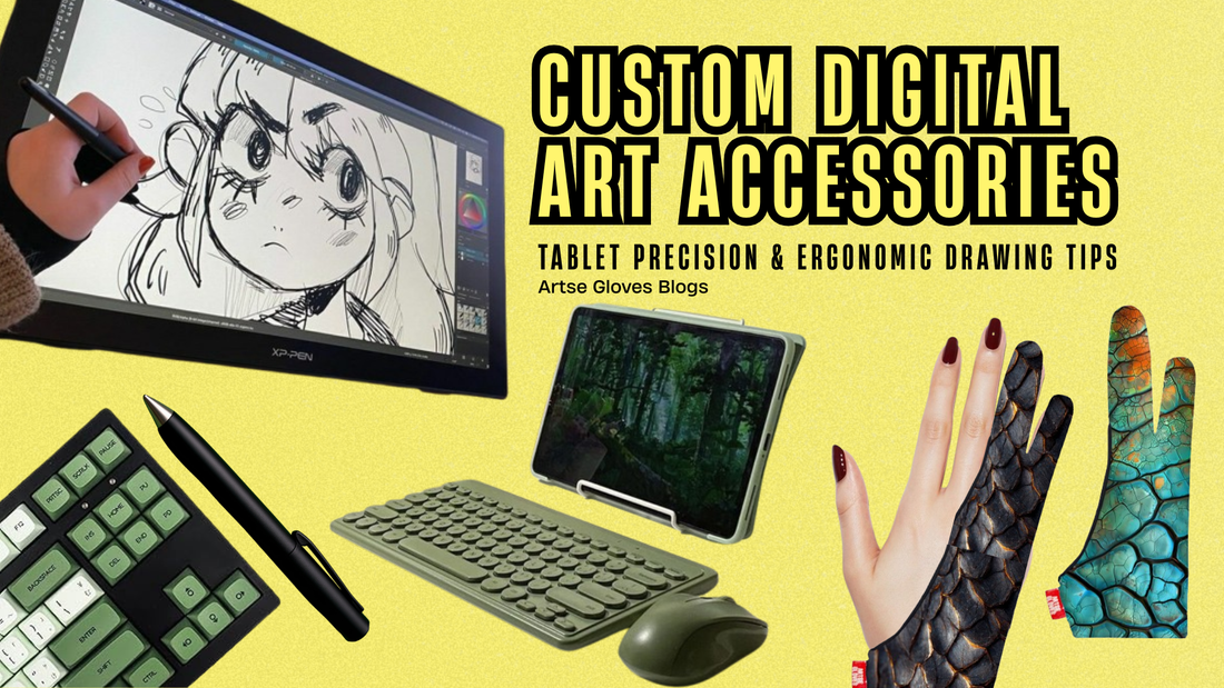 Artse Gloves Blog cover showing custom accessories for promoting precision and comfort.