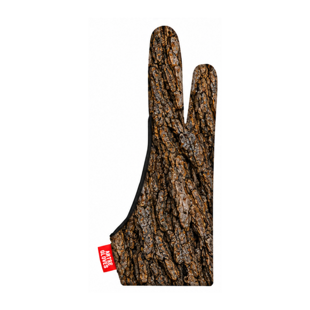 Tree Bark Textured Drawing Gloves for Tablet