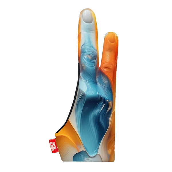 Artse gloves with two-finger anti-smudge Colorwave design, ideal for digital artists.