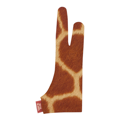 Glove with giraffe pattern on a white background