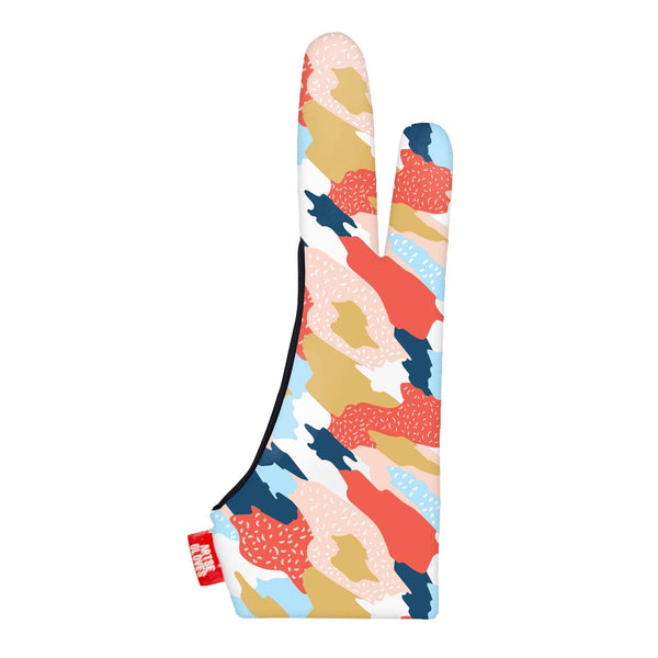 Artse gloves with two-finger anti-smudge abstract shapes design, ideal for digital artists.