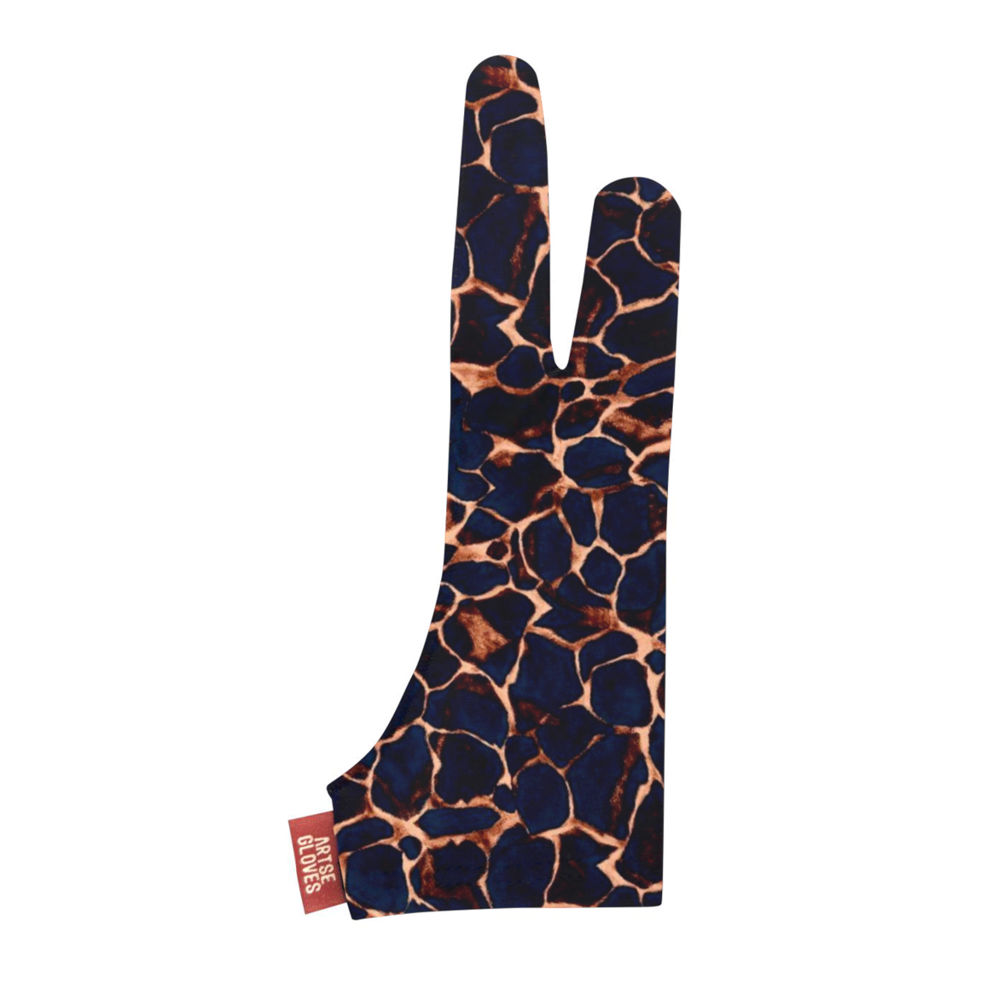 Gloves with a giraffe pattern on a white background