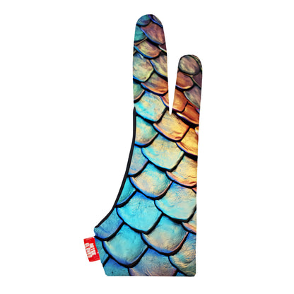 Artse gloves with two-finger anti-smudge lizard scales design, ideal for digital artists.