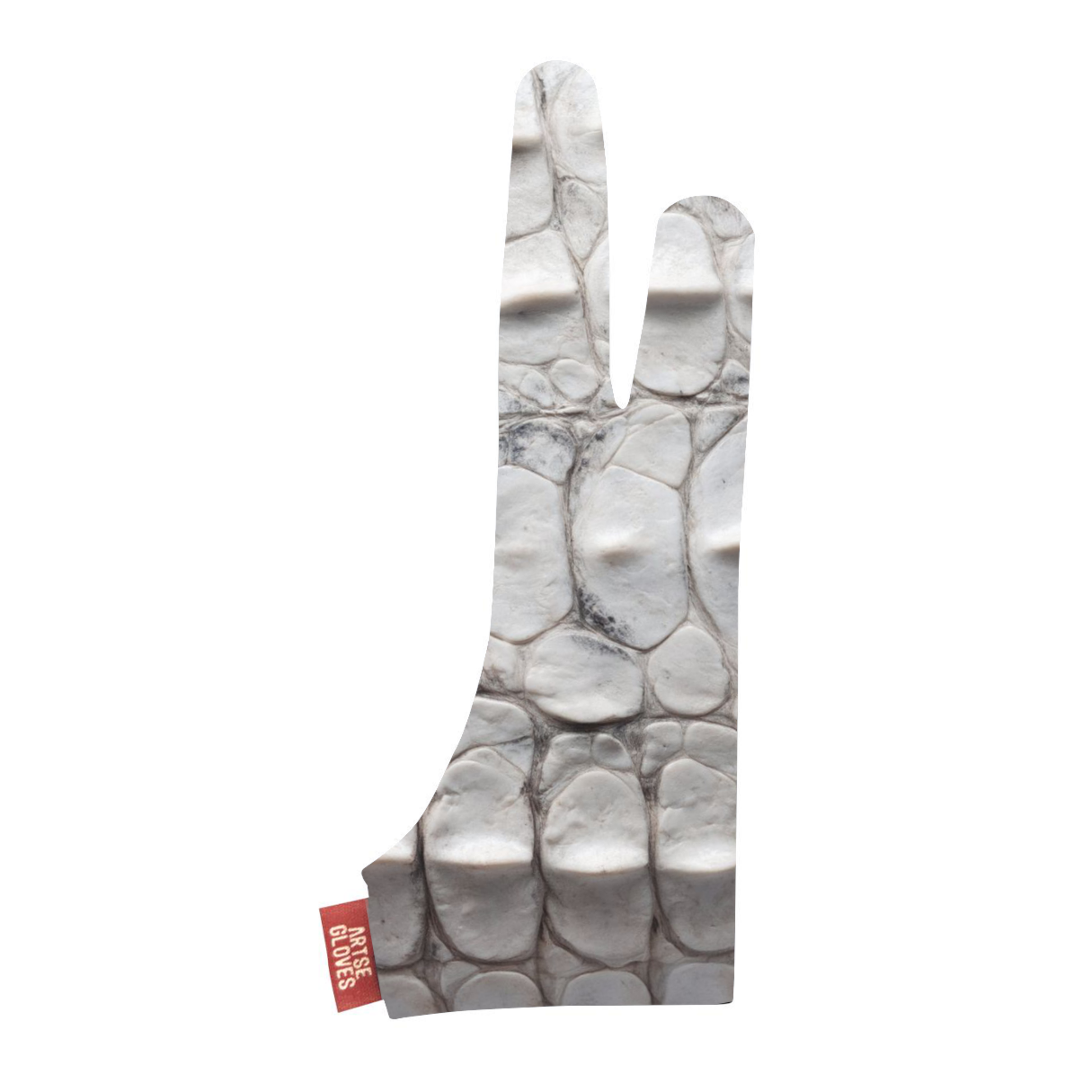 Marble-patterned glove on a white background