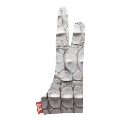 Marble-patterned glove on a white background