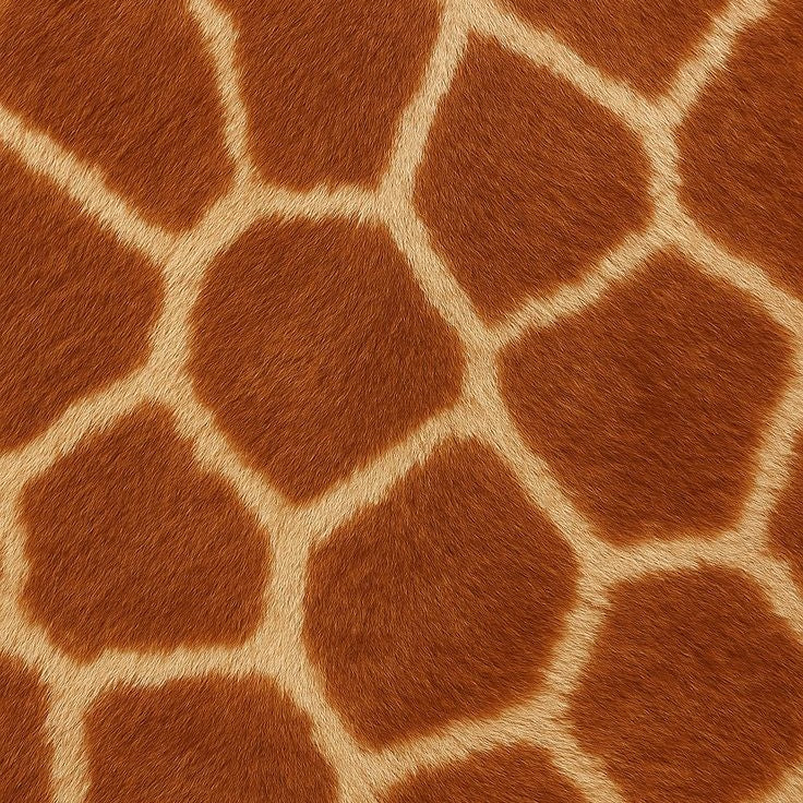 Close-up of a giraffe pattern with brown patches and white lines.