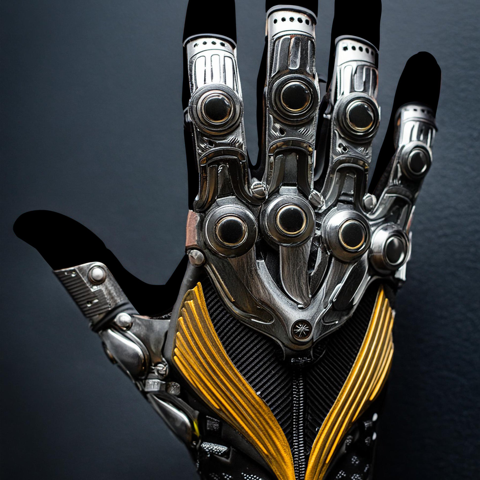 Gold circuit grip Artse Gloves template perfect for use in art, graphics, and fashion.