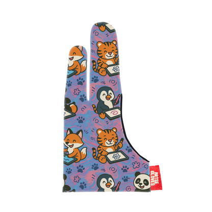 Tiger Panda Penguin Fox Kids Drawing Gloves for Tablet