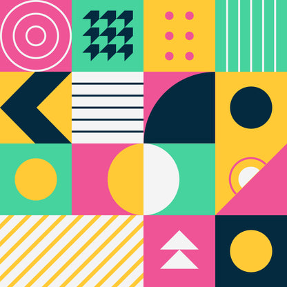 Pink Geometric Pattern Artse gloves template perfect for use in art, graphics, and fashion.