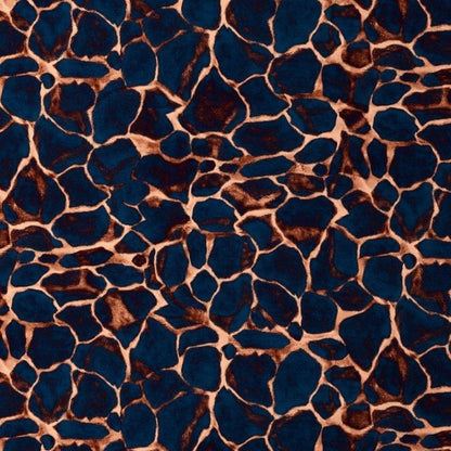 Patterned fabric with blue and brown colors