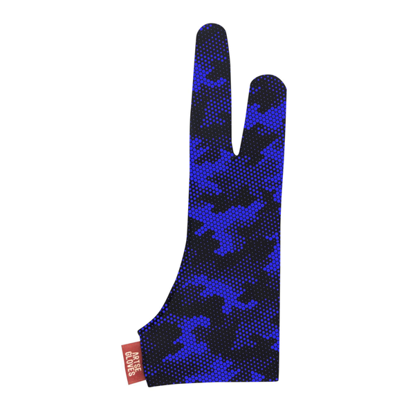 Blue Mosaic Camouflage Pattern Drawing Gloves for Tablet