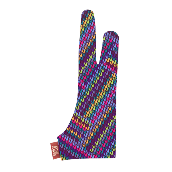 Multicolored Zigzag Pattern Drawing Gloves for Tablet