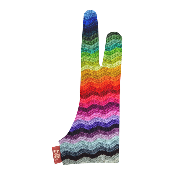 Rainbow Knitted Pattern Drawing Gloves for Tablet