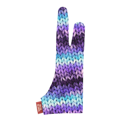 Purple Knitted Pattern Drawing Gloves for Tablet